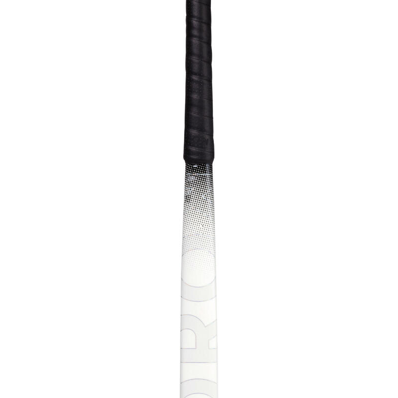 Stick de hockey sur gazon adulte confirmé mid bow 30% carbone fh530 blanc noir