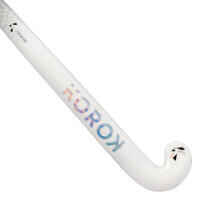 Stick de hockey sobre hierba adulto perfeccionamiento mid bow 30% carbono FH530 blanco negro