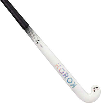 Stick de hockey sobre hierba adulto perfeccionamiento mid bow 30% carbono FH530 blanco negro