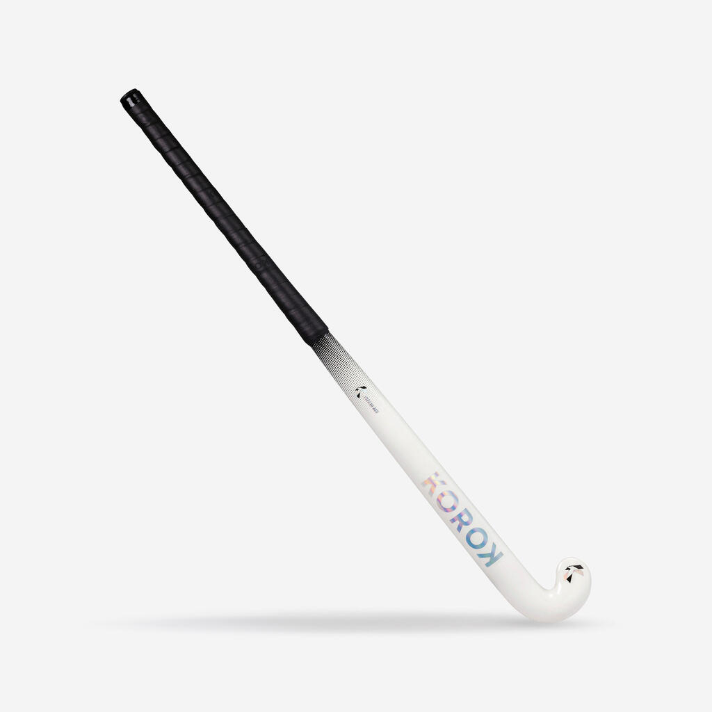 Adult Intermediate 30% Carbon Mid Bow Field Hockey Stick FH530 - White/Black