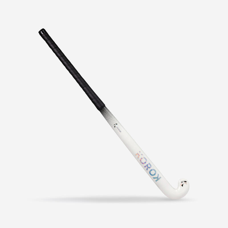 Stick de hockey sobre hierba adulto perfeccionamiento mid bow 30% carbono FH530 blanco negro