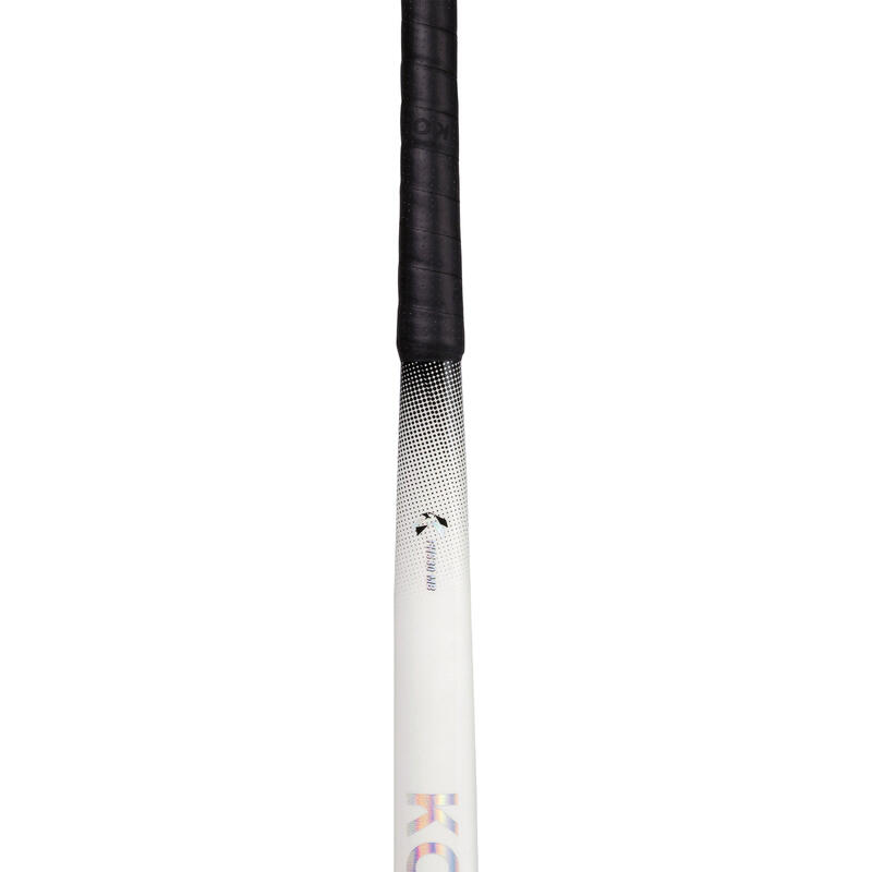 Stick de hockey sur gazon adulte confirmé mid bow 30% carbone fh530 blanc noir