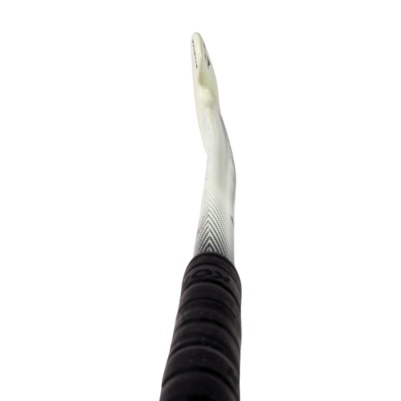 Stick de hockey sur gazon adulte confirmé mid bow 30% carbone fh530 blanc noir