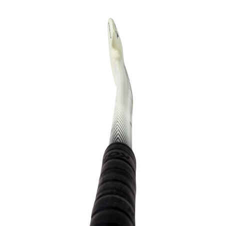 Stick de hockey sobre hierba adulto perfeccionamiento mid bow 30% carbono FH530 blanco negro