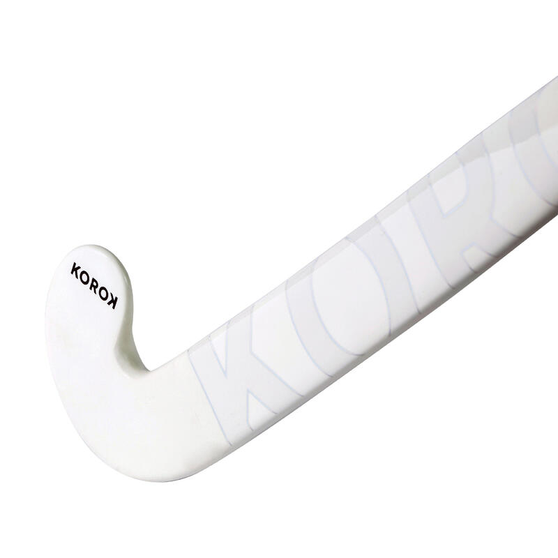 Stick de hockey sur gazon adulte confirmé mid bow 30% carbone fh530 blanc noir