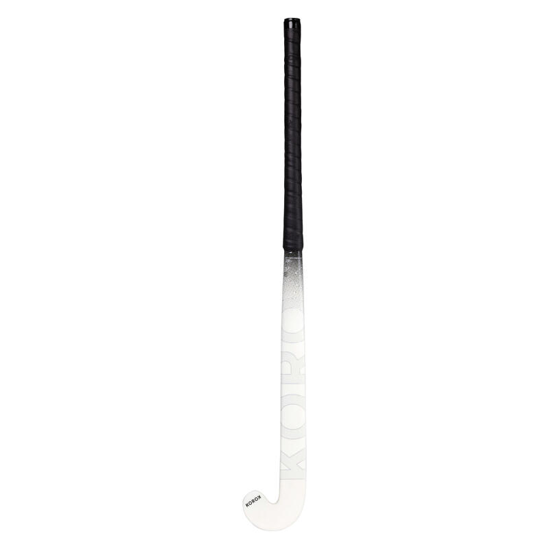 Stick de hockey sur gazon adulte confirmé mid bow 30% carbone fh530 blanc noir