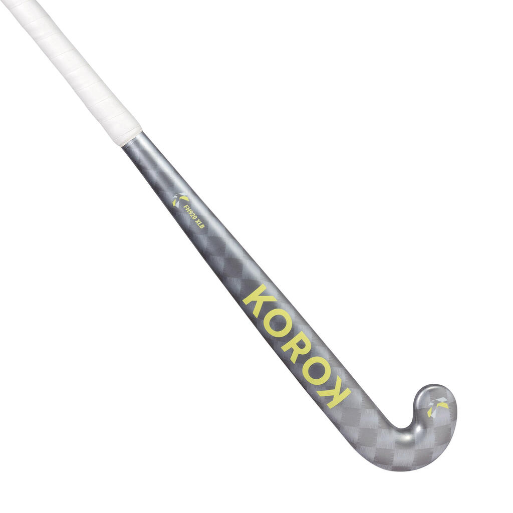 Kids' 20% Carbon Extra Low Bow Field Hockey Stick FH920 - Grey/Yellow