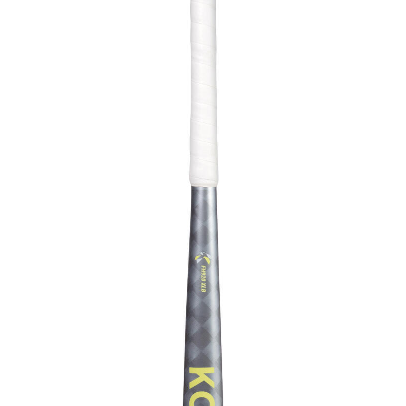 Hockeystick voor junioren extra low bow 20% carbon FH920 grijs geel