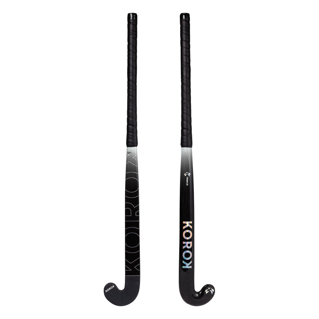 Adult Intermediate 60% Carbon Low Bow Field Hockey Stick FH560 - Black/Khaki