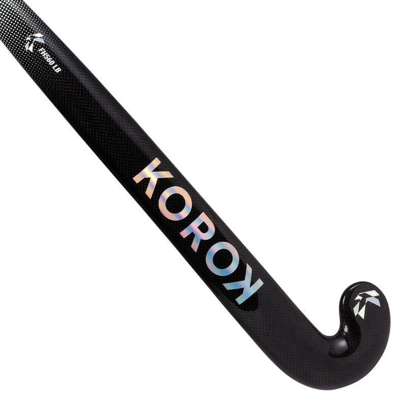 Feldhockeyschläger Damen/Herren Fortgeschrittene LowBow 60 % Carbon FH560 schwarz/grau