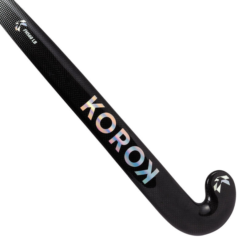Stick hockey sobre hierba adulto perfeccionamiento low bow 60 % carbono FH560 negro gris