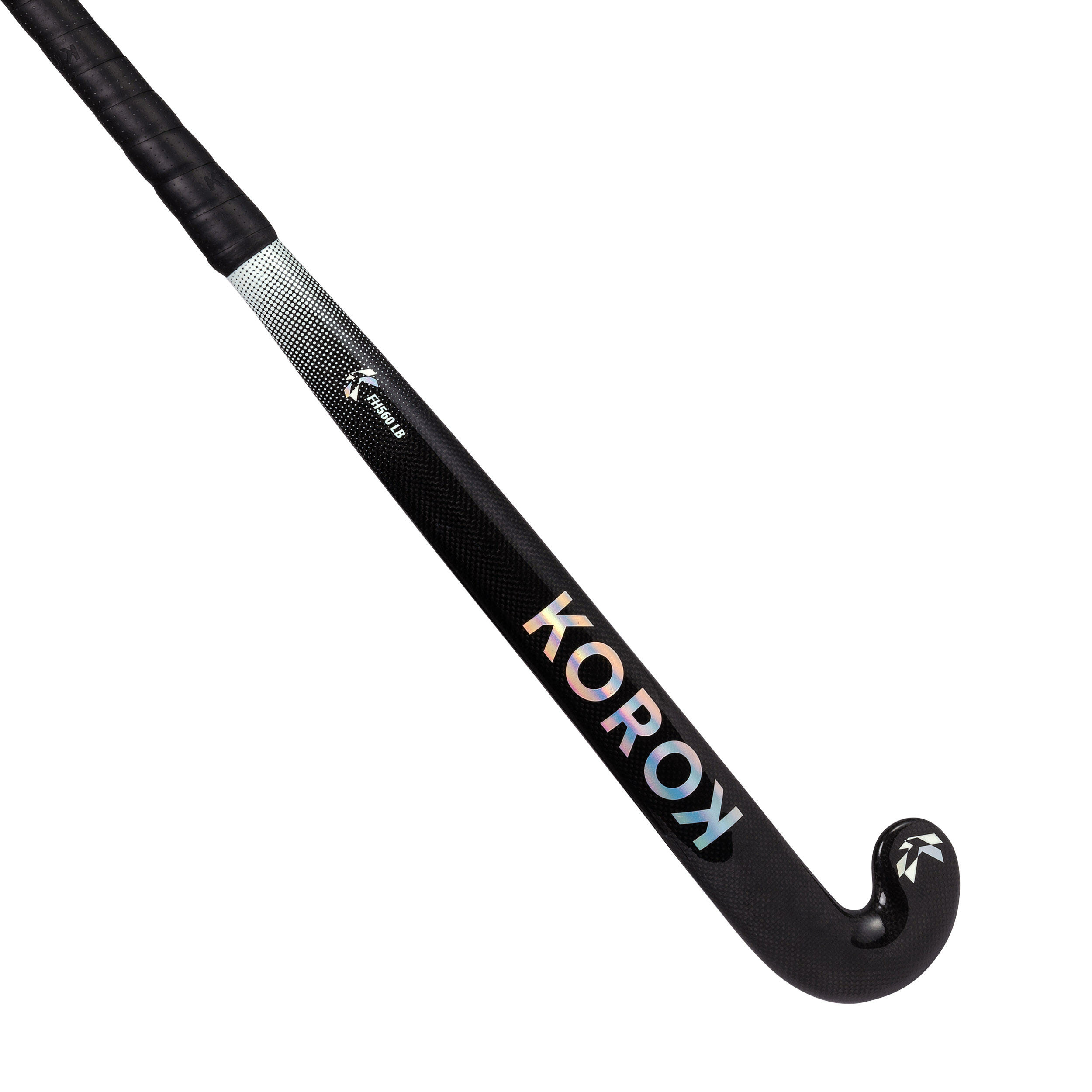 Adult Intermediate 60% Carbon Low Bow Field Hockey Stick FH560 - Black/Grey 1/12