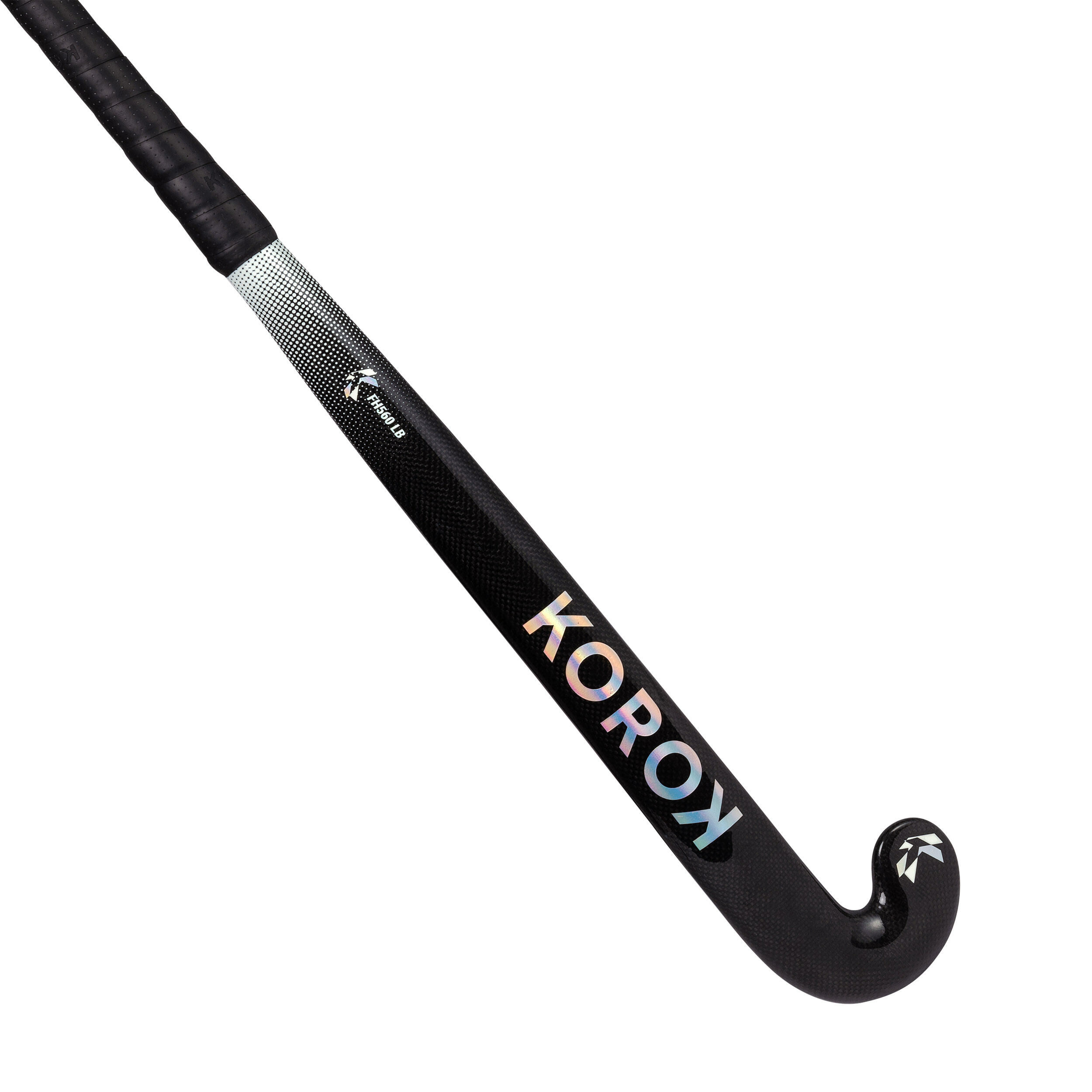 KOROK Adult Intermediate 60% Carbon Low Bow Field Hockey Stick FH560 - Black/Grey