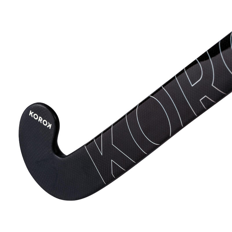 Hockeystick voor gevorderde volwassenen low bow 60% carbon FH560 zwart grijs