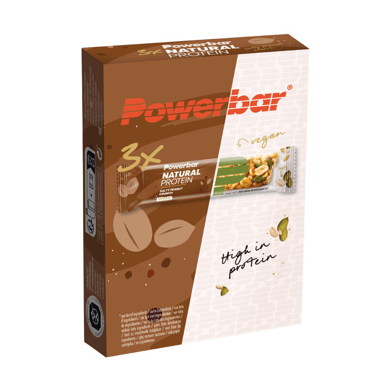 Baton białkowy Powerbar naturalny słone orzeszki ziemne Crunch (3 x 40 g)