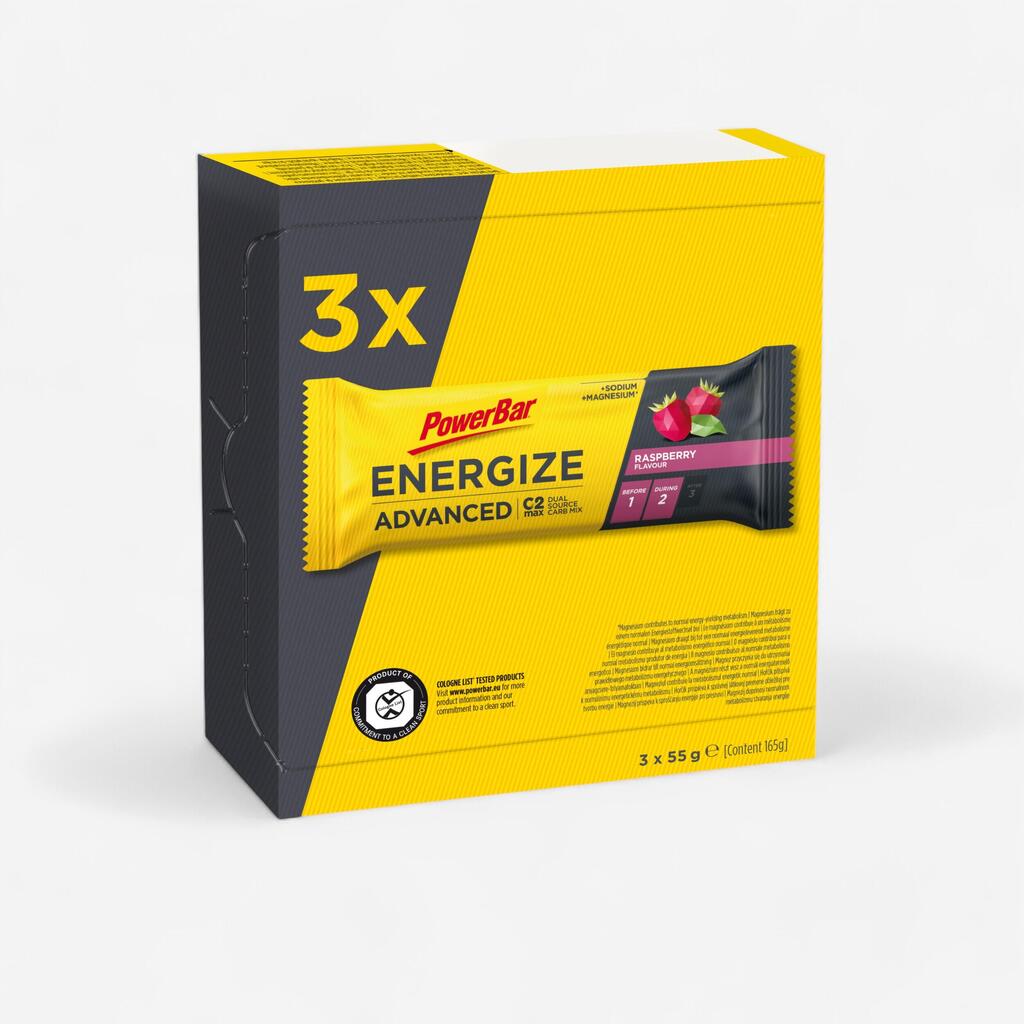Enerģijas batoniņi “Energize C2max”, 3 x 55 g, ar zemeņu garšu