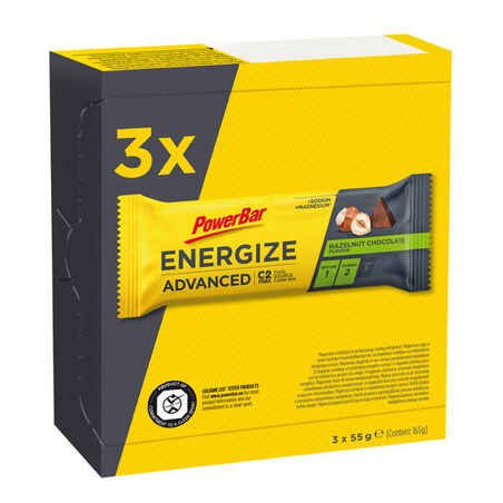 Energinis batonėlis „C2max“, 3 x 55 g, šokolado ir lazdynų riešutų skonio