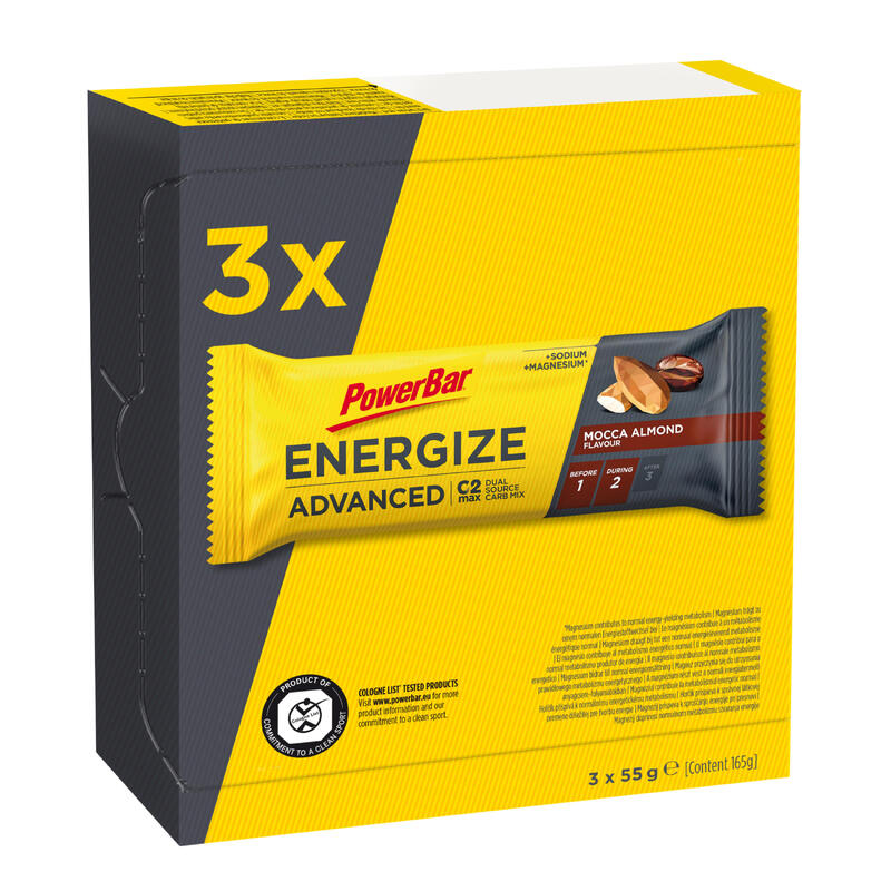 Energiereep C2max Mokka amandel (3x 55 g)
