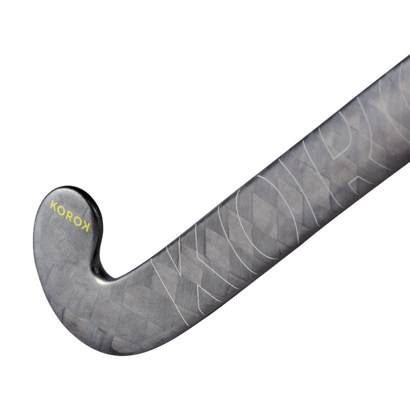 Stick de hockey sur gazon adulte expert Xlow bow 95% carbone FH995 gris jaune