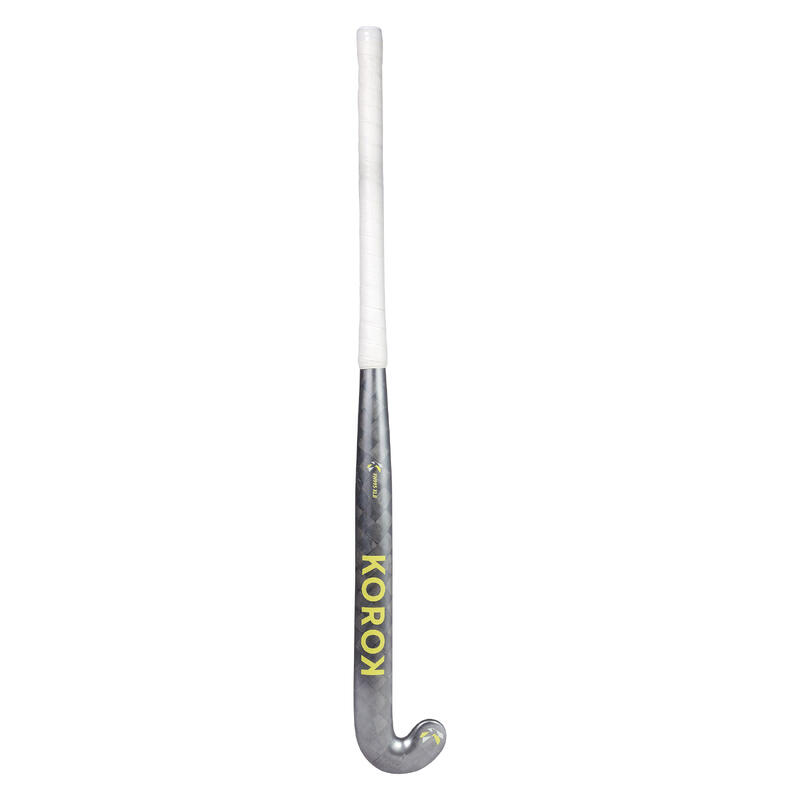 Stick de hockey sur gazon adulte expert Xlow bow 95% carbone FH995 gris jaune