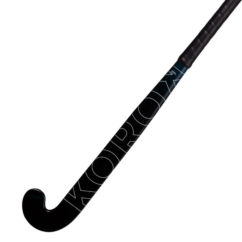 Hockeystick voor junioren mid bow glasvezel FH500 zwart blauw