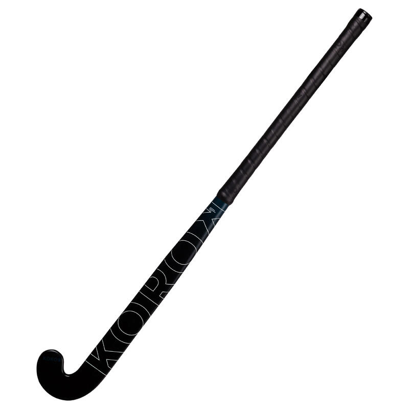 Hockeystick voor junioren mid bow glasvezel FH500 zwart blauw
