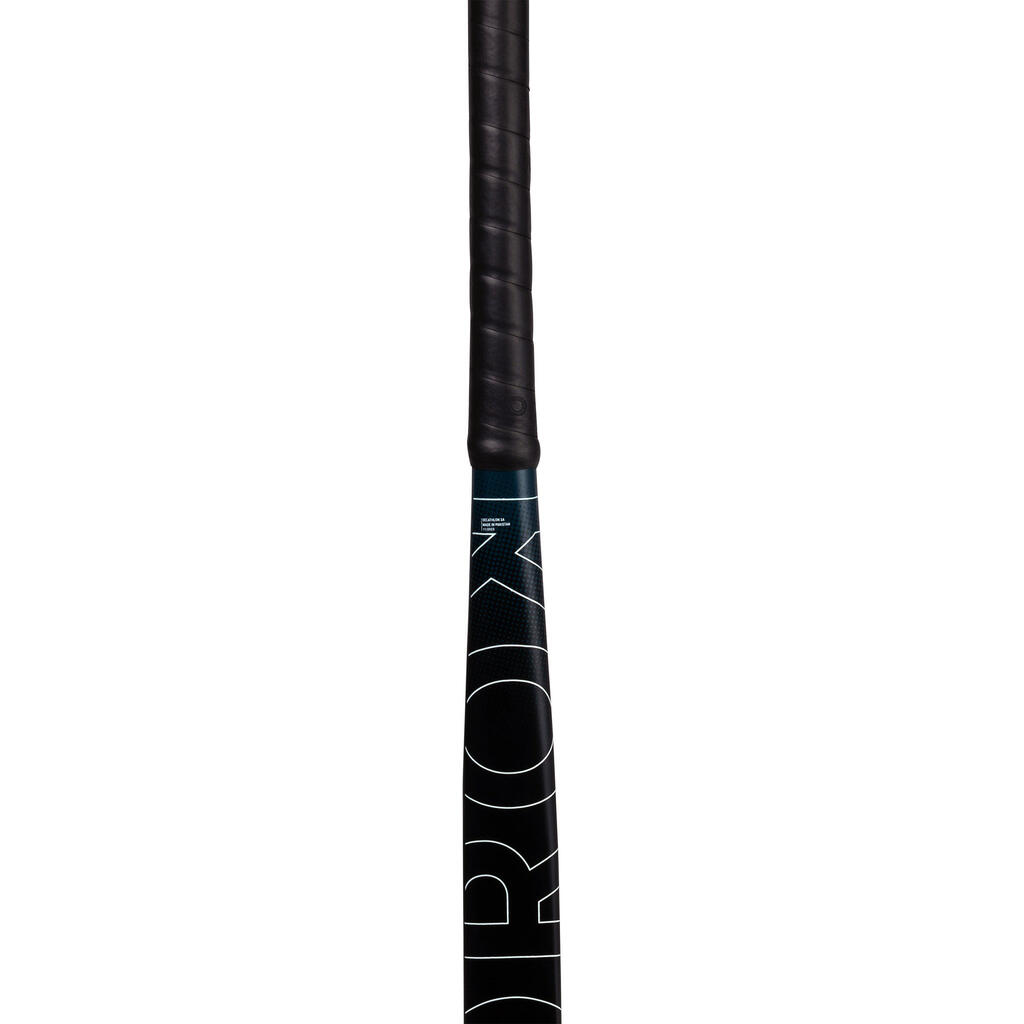 Kids' Fibreglass Mid Bow Field Hockey Stick FH500 - Black/Blue