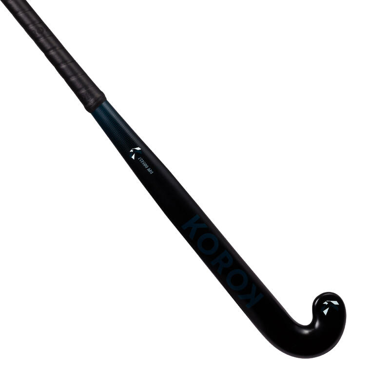 Kids' Fibreglass Mid Bow Field Hockey Stick FH500 Black/Blue Decathlon