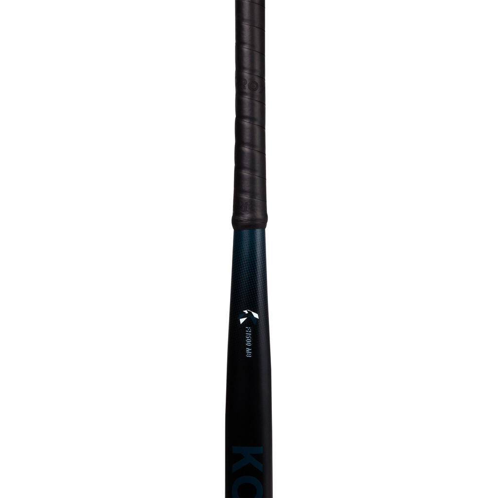 Kids' Fibreglass Mid Bow Field Hockey Stick FH500 - Black/Blue