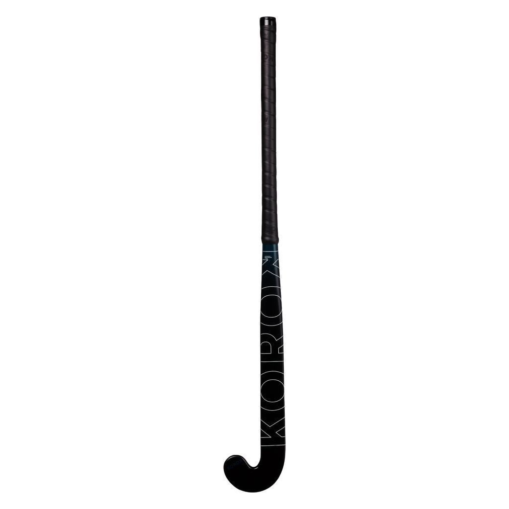 Kids' Fibreglass Mid Bow Field Hockey Stick FH500 - Black/Blue