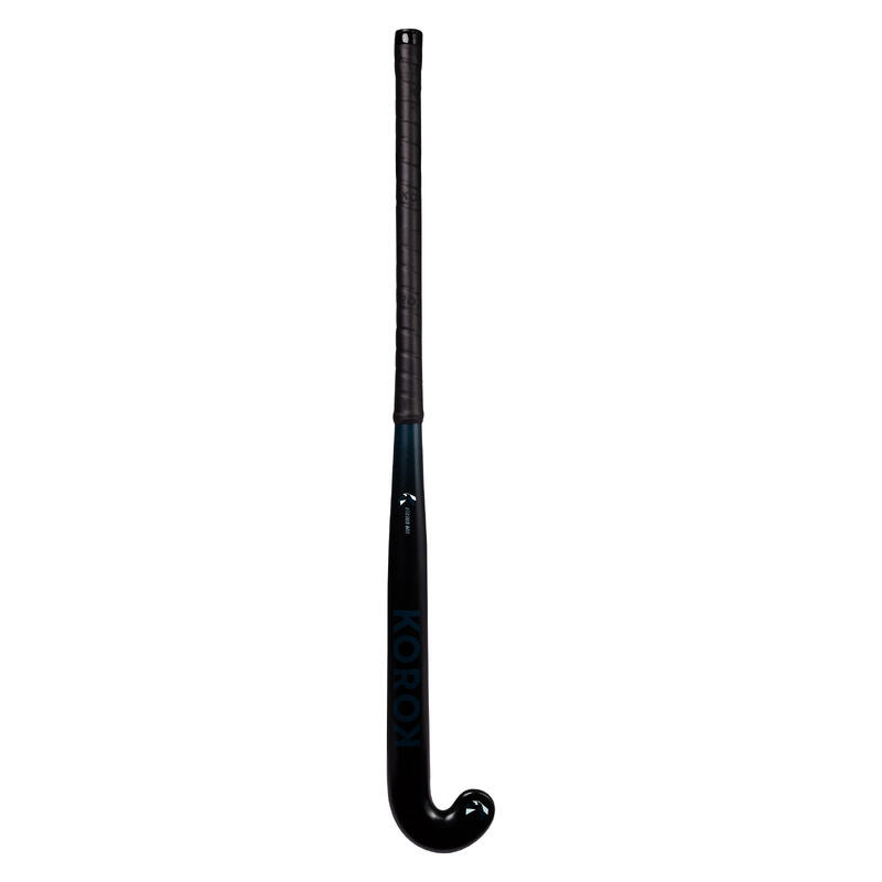 Hockeystick voor junioren mid bow glasvezel FH500 zwart blauw