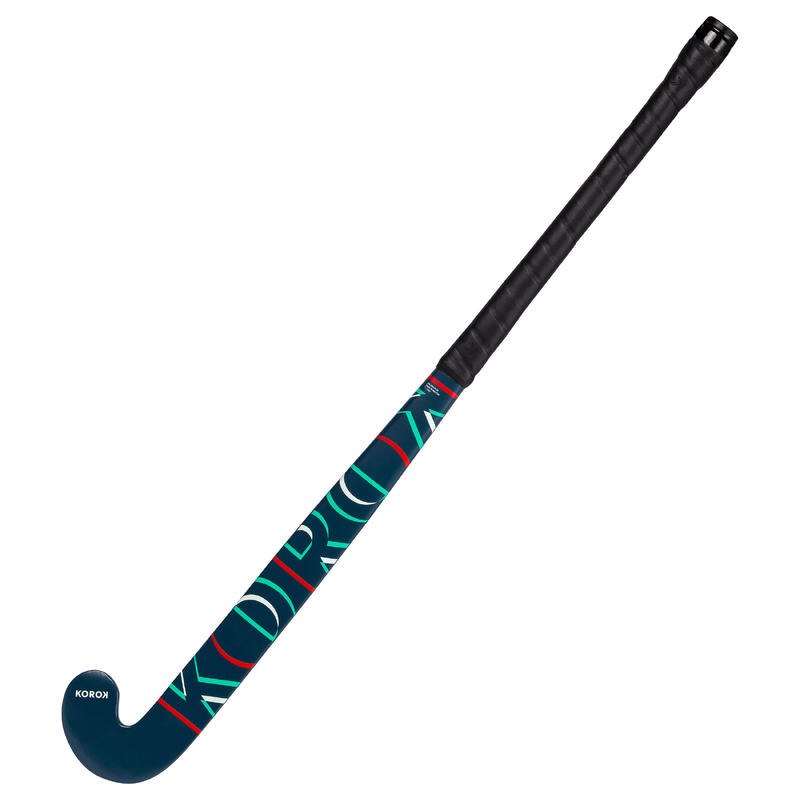 Hockeystick voor beginnende kinderen occasioneel spelen hout FH100 blauw rood