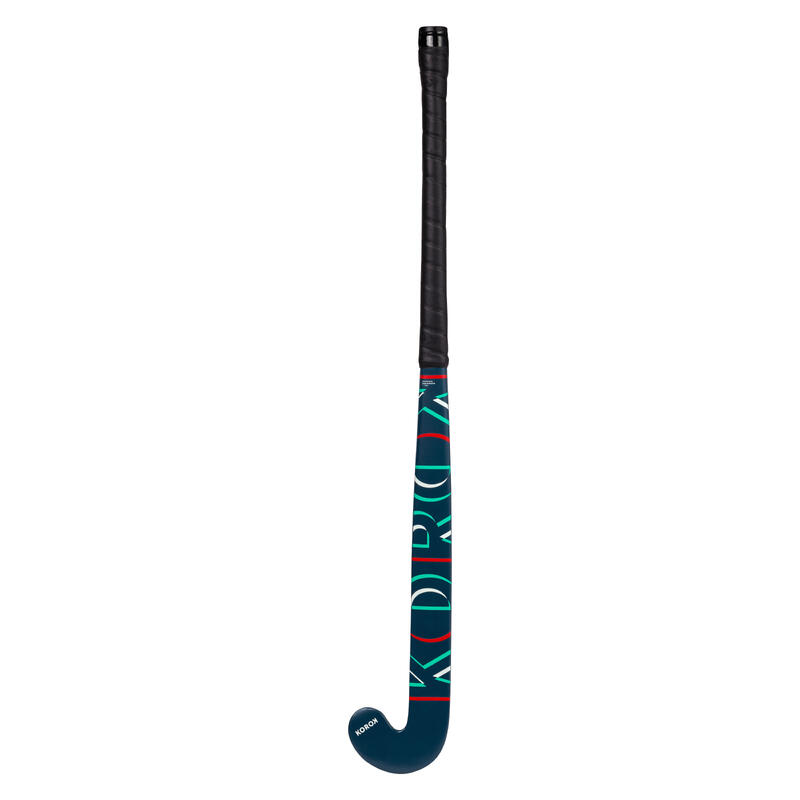 Stick de hockey enfant débutant occasionnel bois FH100 bleu rouge