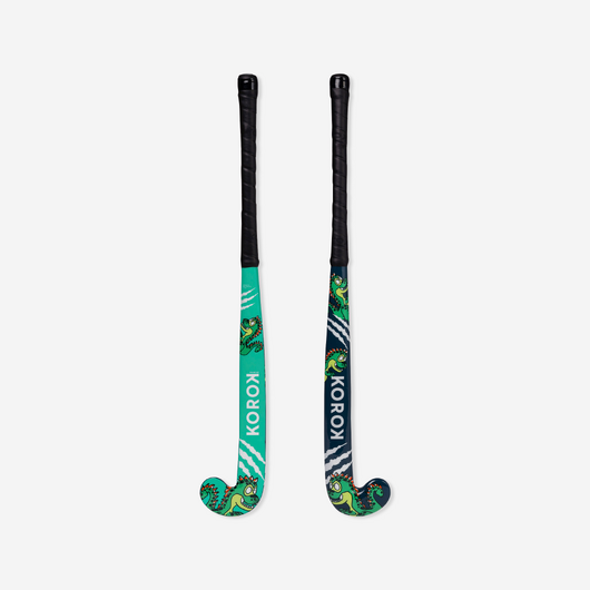 Stick de hockey sur gazon enfant bois FH100 Dino - Noir