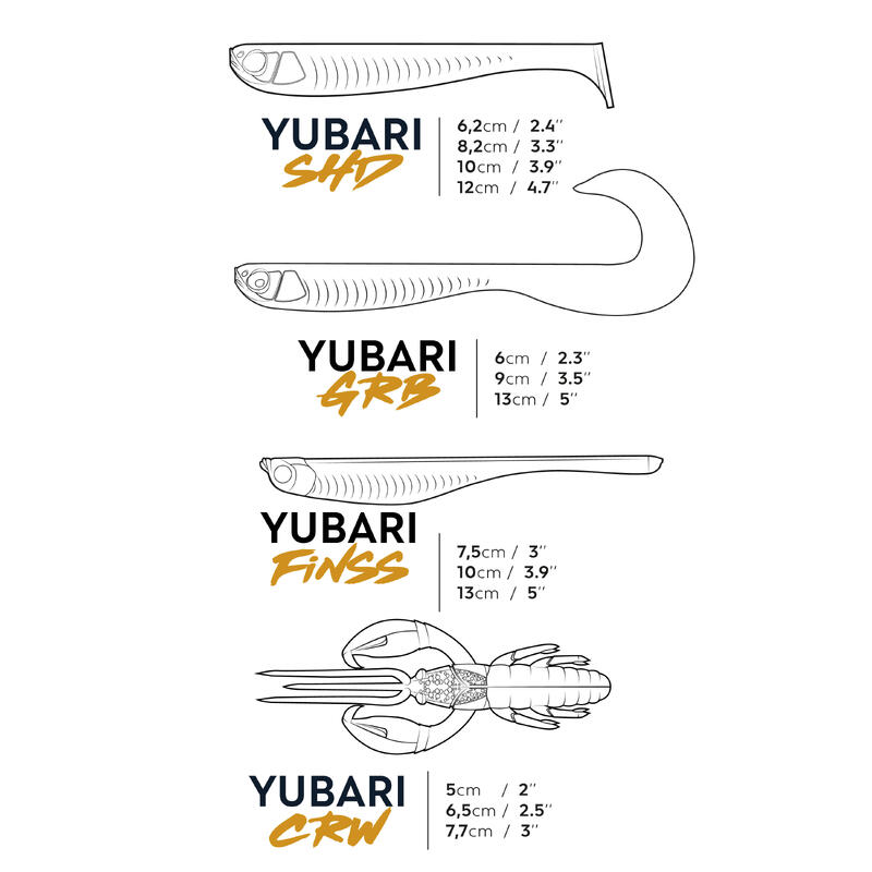 Gummiköder mit Lockstoff Yubari Finesse WXM 130 Fisch