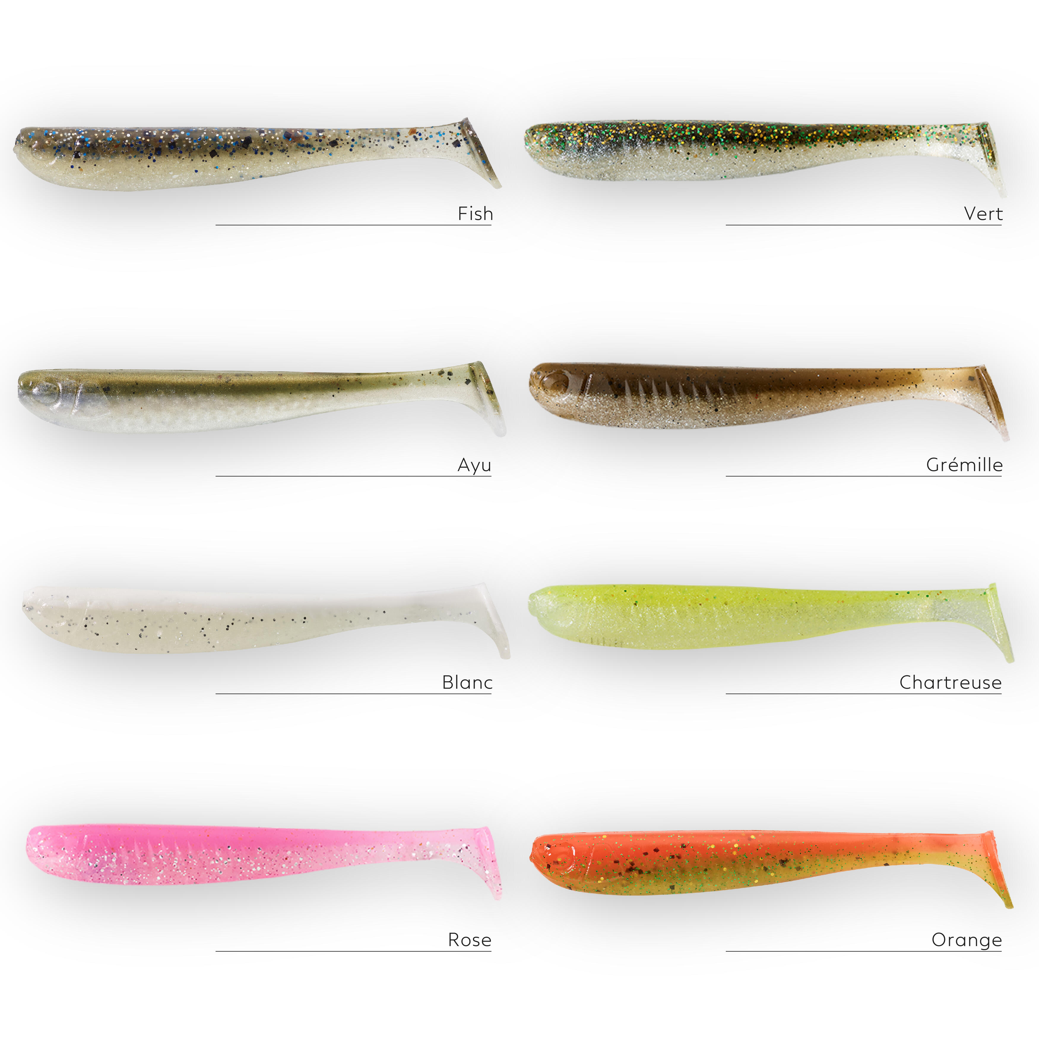 Leurre souple shad avec attractant - WXM Yubari SHD 82 chartreuse - CAPERLAN