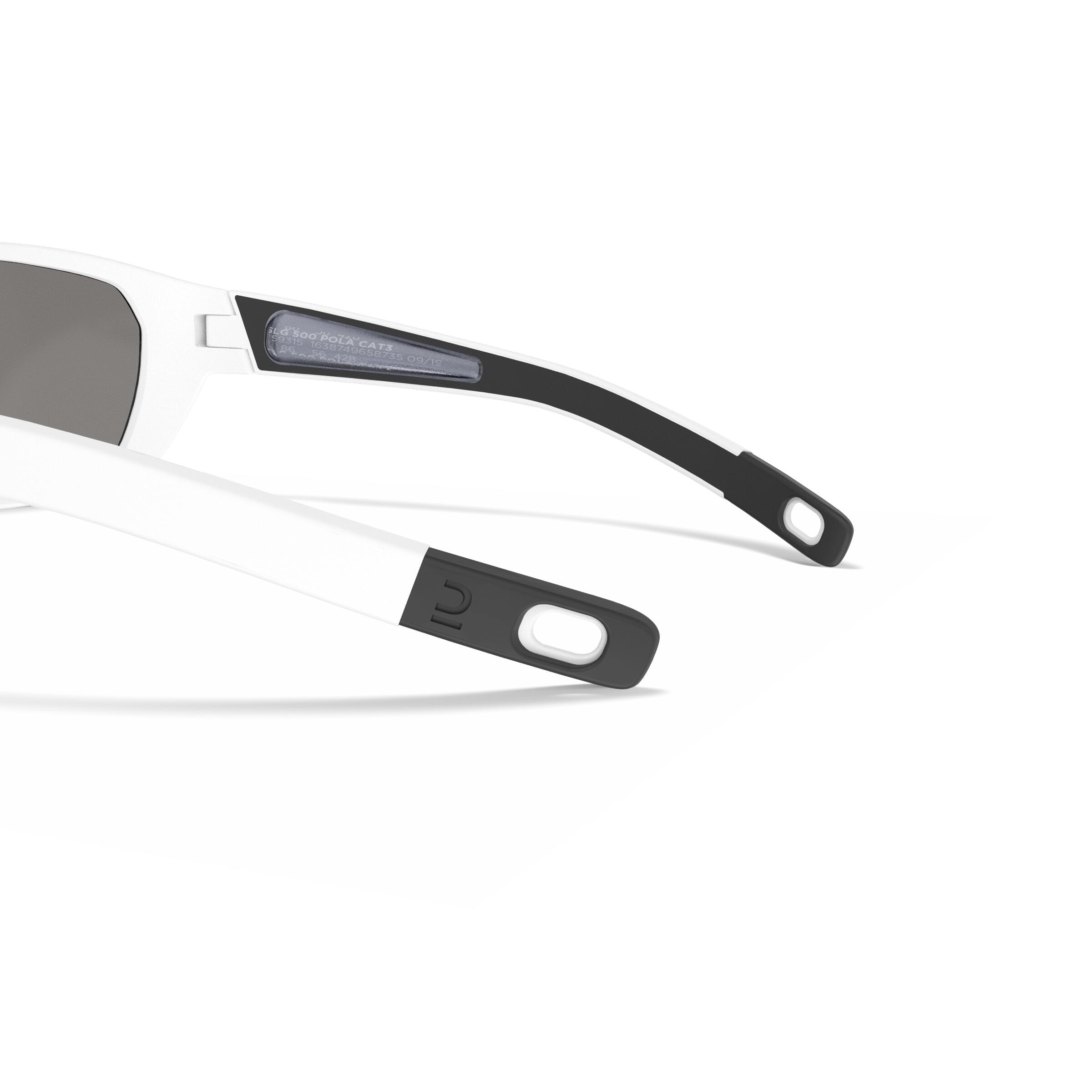 Lunettes de soleil polarisées flottantes voile adulte 500 taille S blanc bleu 8/9