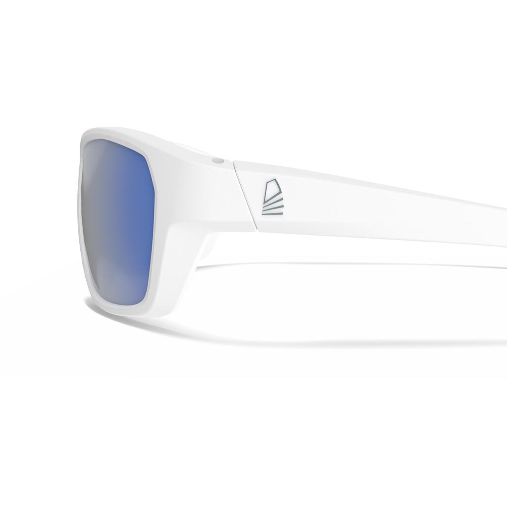 Adults' sailing floating sunglasses with polarised lenses size S - white blue