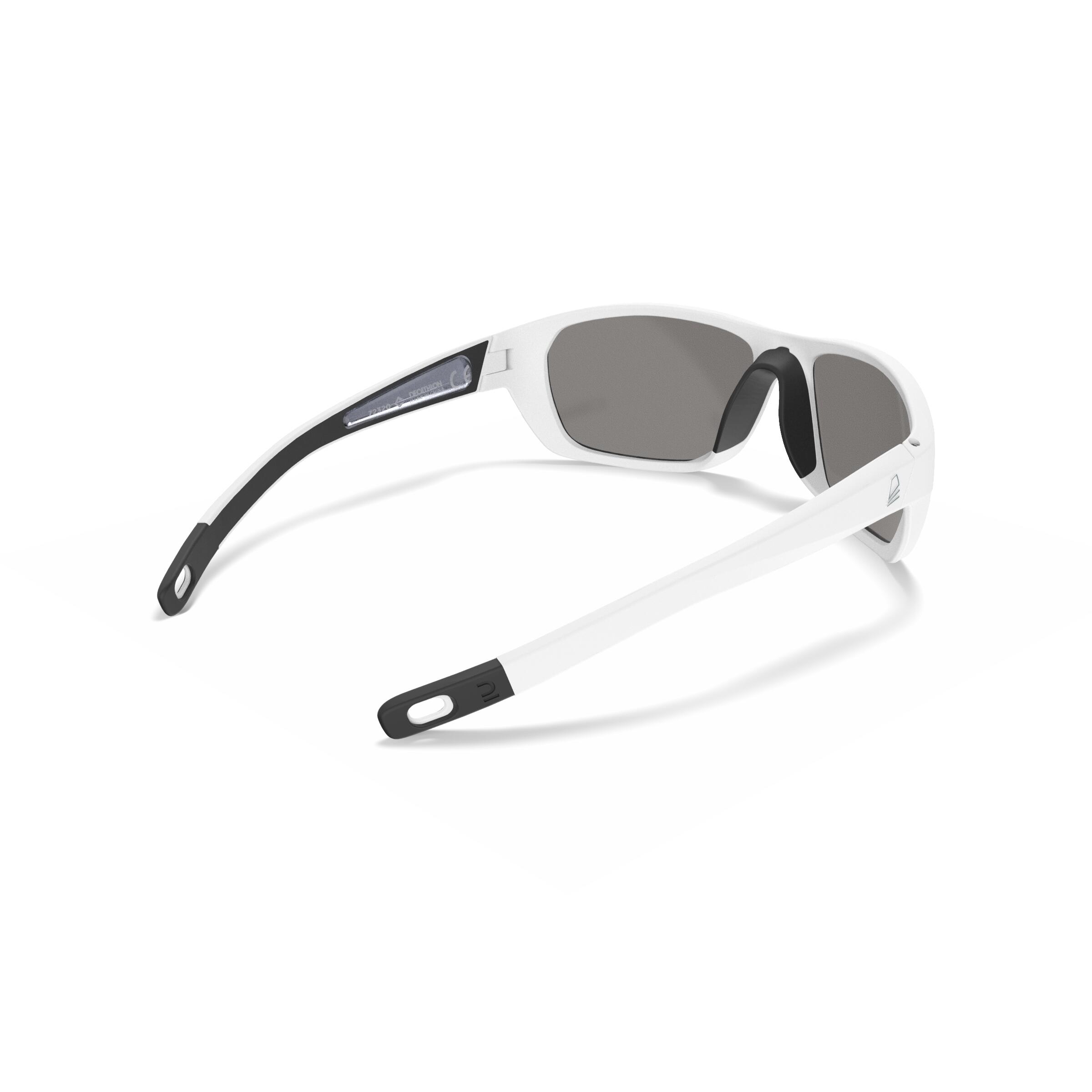 Lunettes de soleil polarisées flottantes voile adulte 500 taille S blanc bleu 5/9