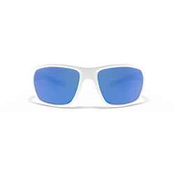 Adults' sailing floating sunglasses with polarised lenses size S - white blue