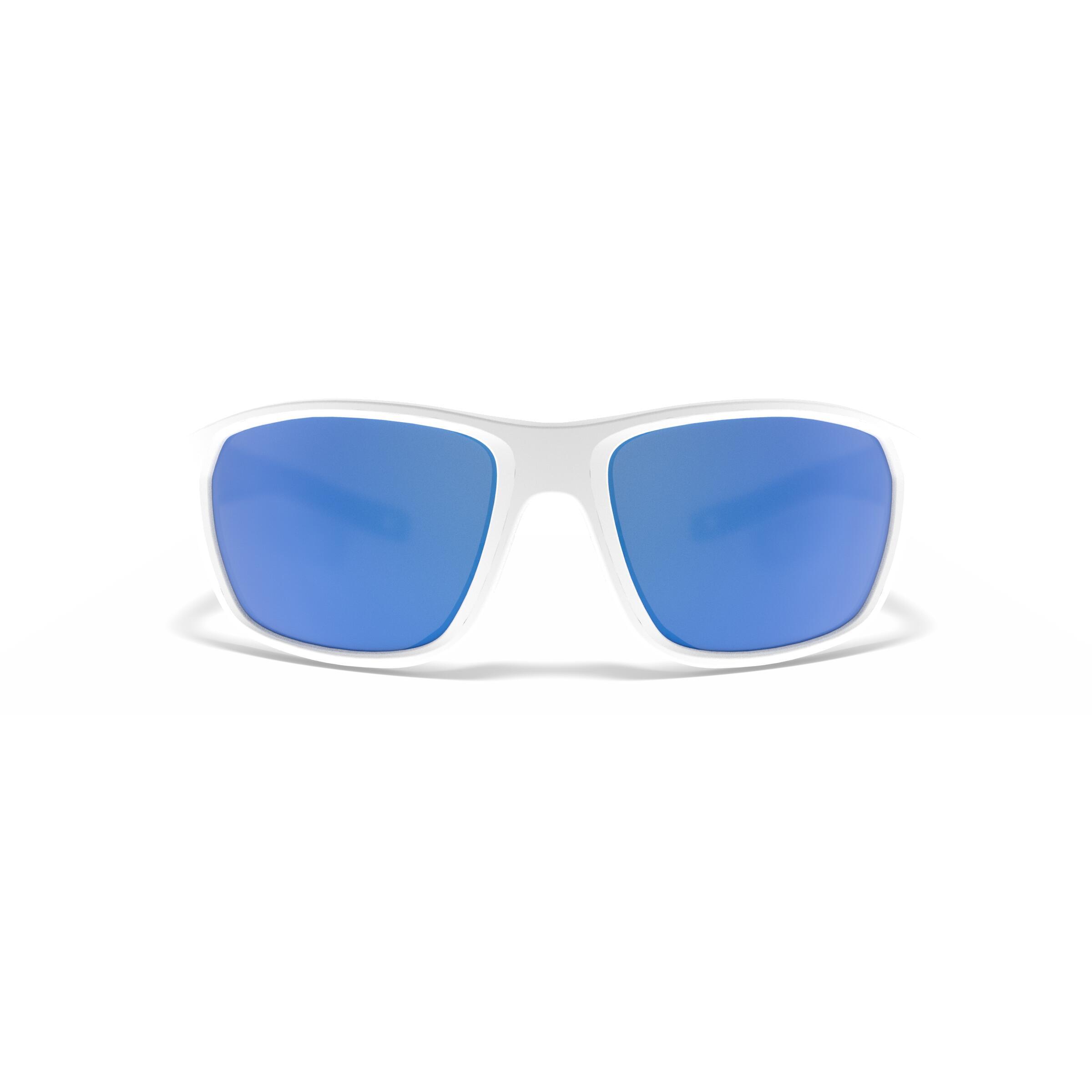 Lunettes de soleil polarisées flottantes voile adulte 500 taille S blanc bleu 3/9