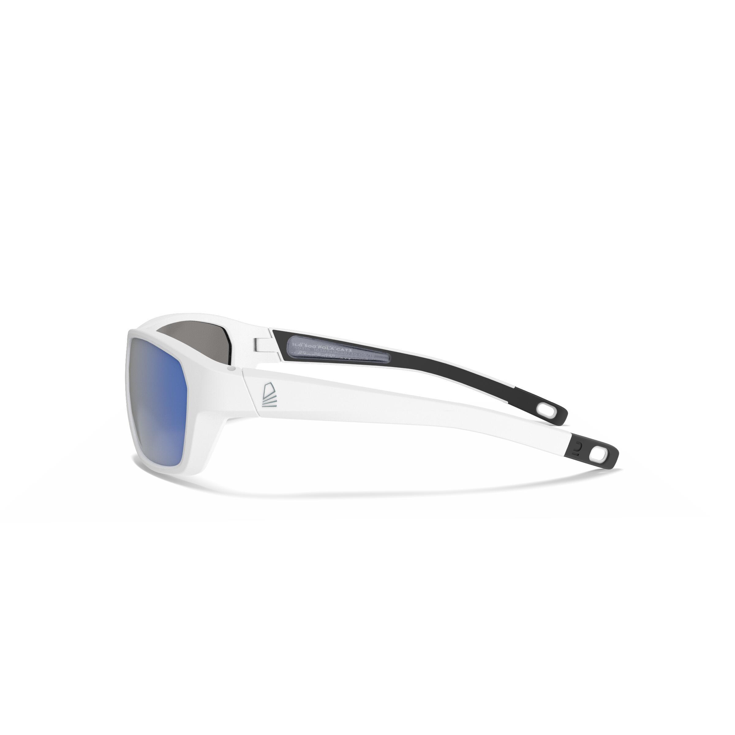 Lunettes de soleil polarisées flottantes voile adulte 500 taille S blanc bleu 2/9