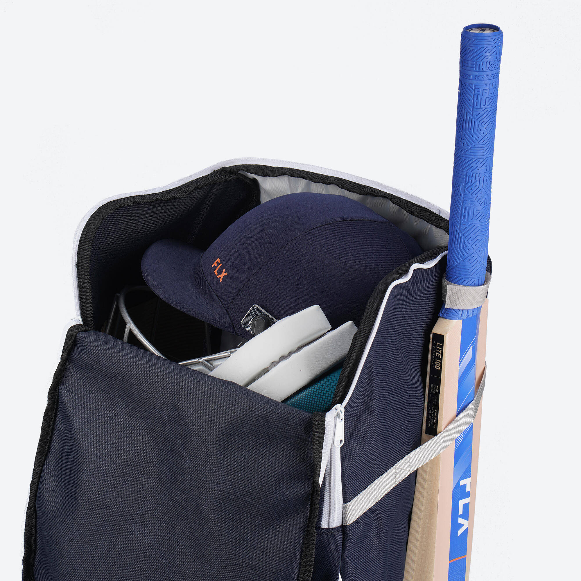 Kids' Cricket Kit Bag 50L Adjustable Strap Navy Blue -  5