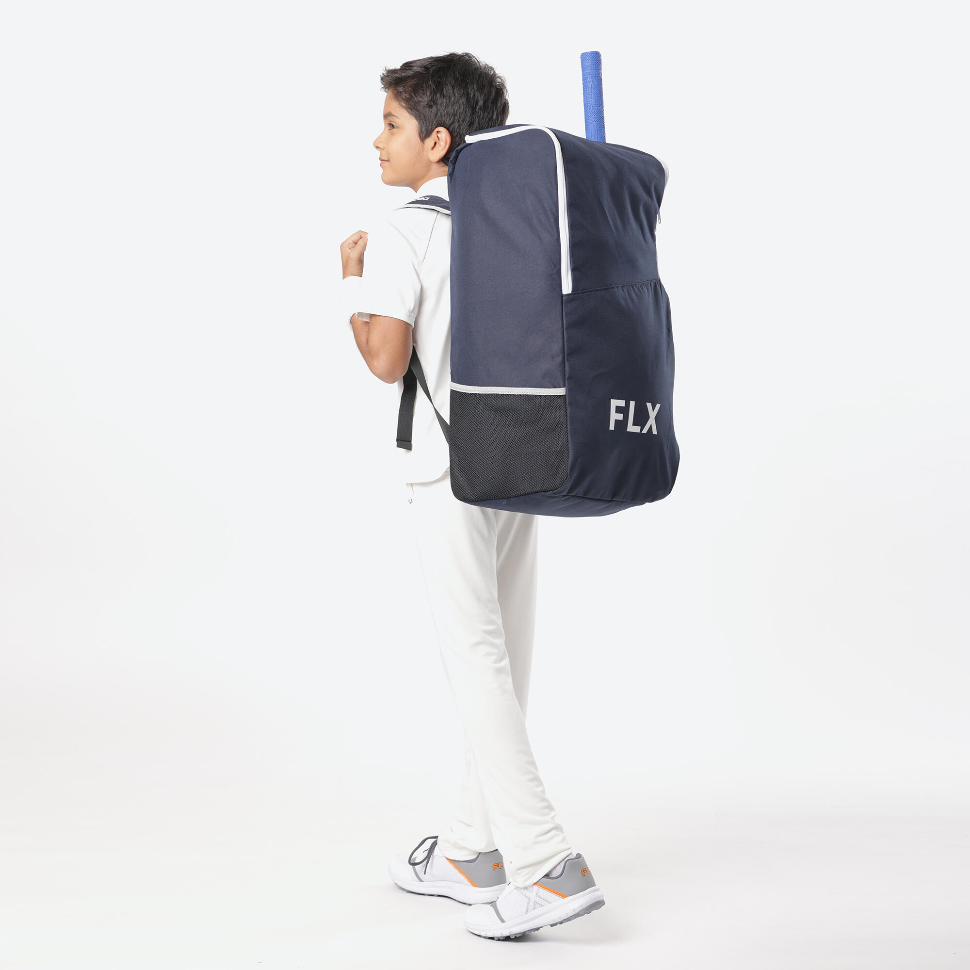 Kids' Cricket Kit Bag 50L Adjustable Strap Navy Blue