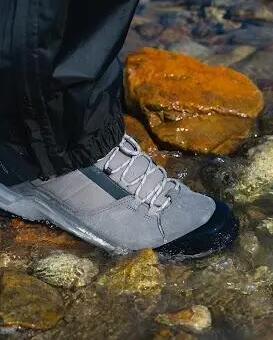 Wanderschuhe Herren halbhoch wasserdicht - MH500 grau 