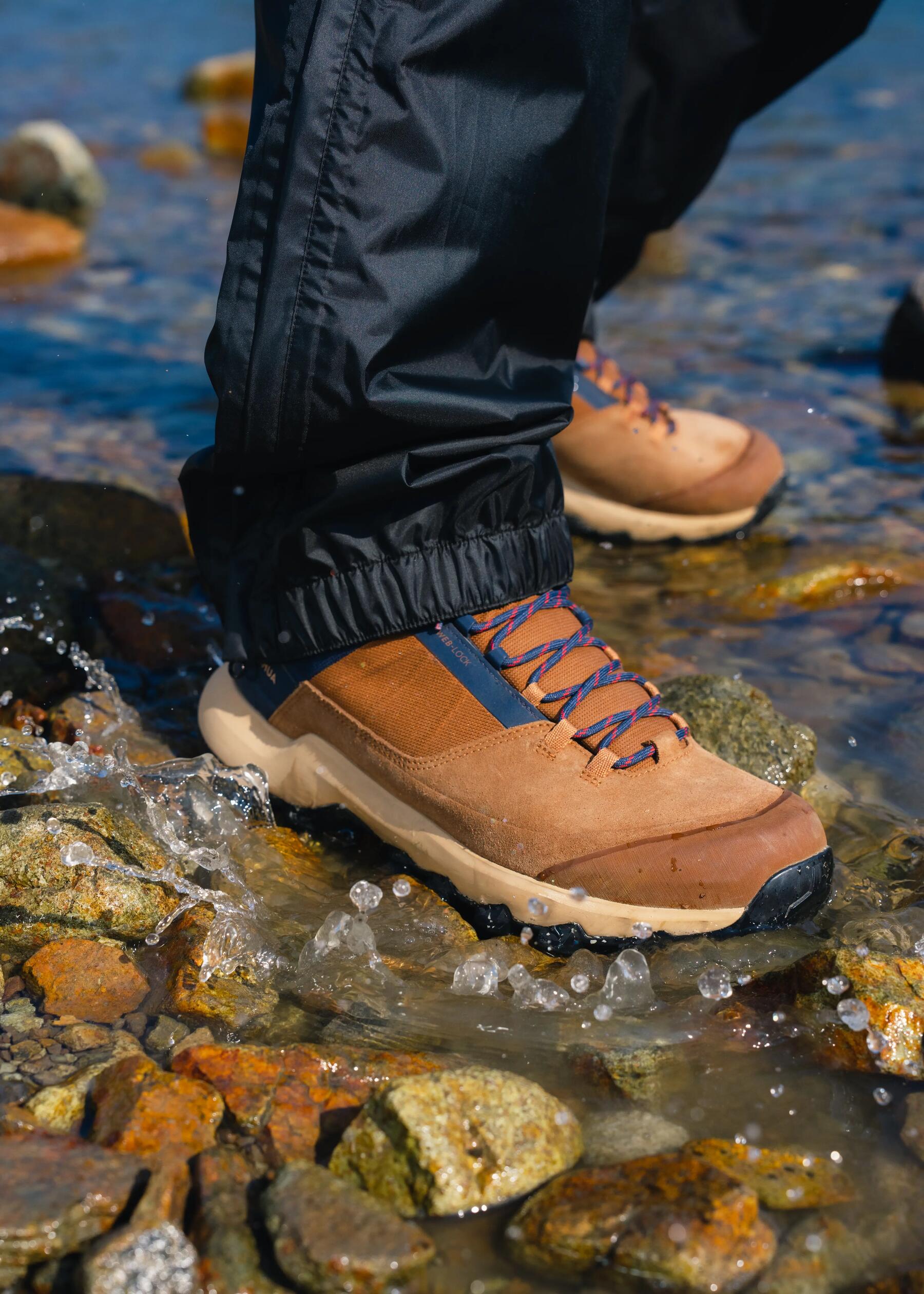 Botas de Caminhada montanha MH500 MID Homem impermeável Castanho quechua decathlon