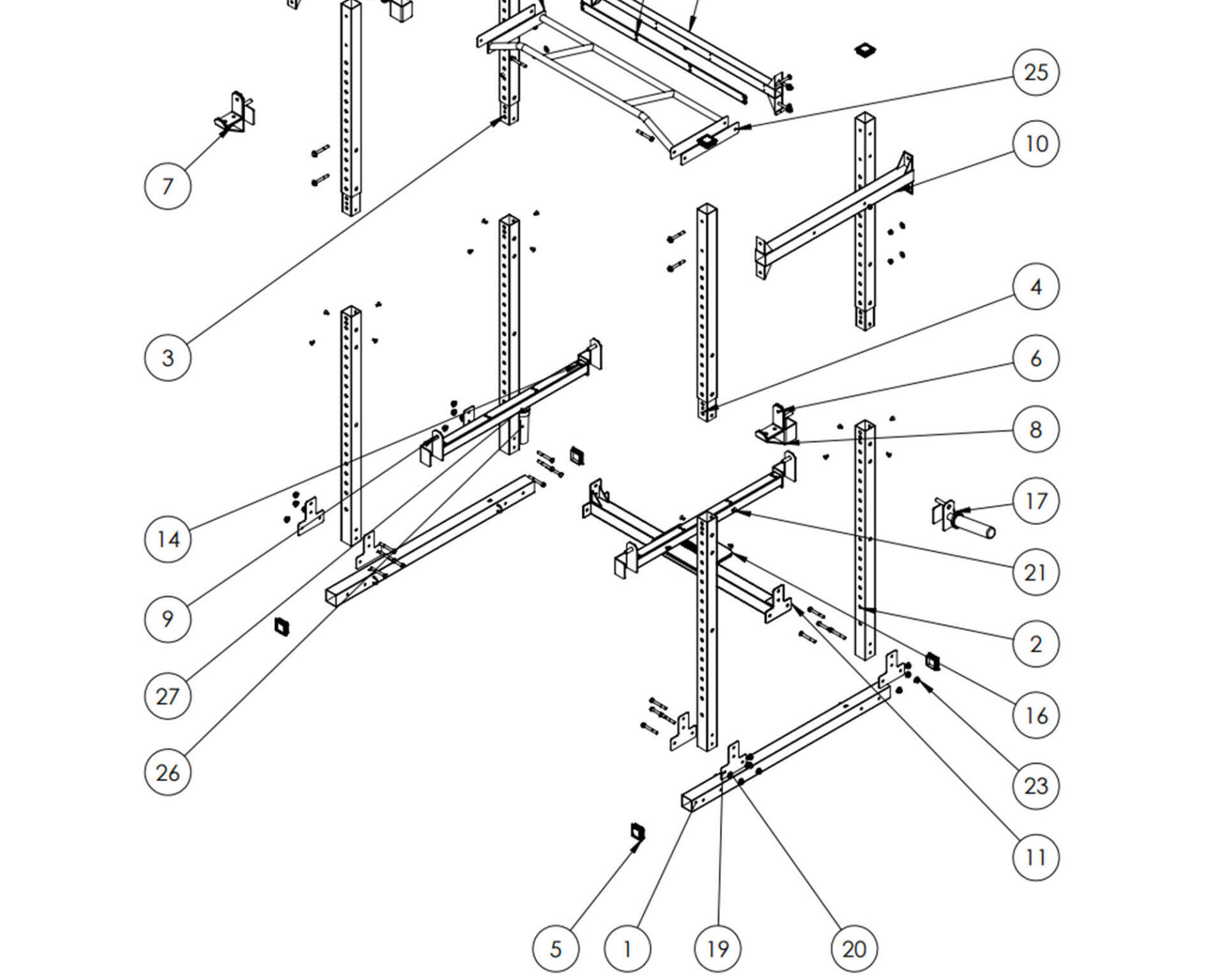 Power rack Cage 900 2023 Corength handleiding reparatie