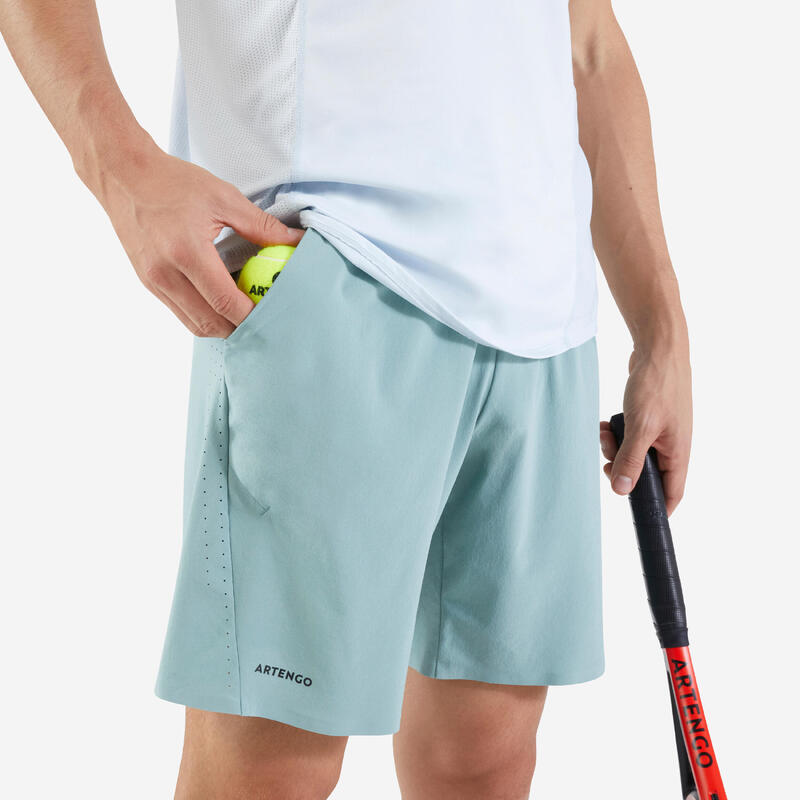 Erkek Tenis Şortu - Yeşil / Gri - Dry