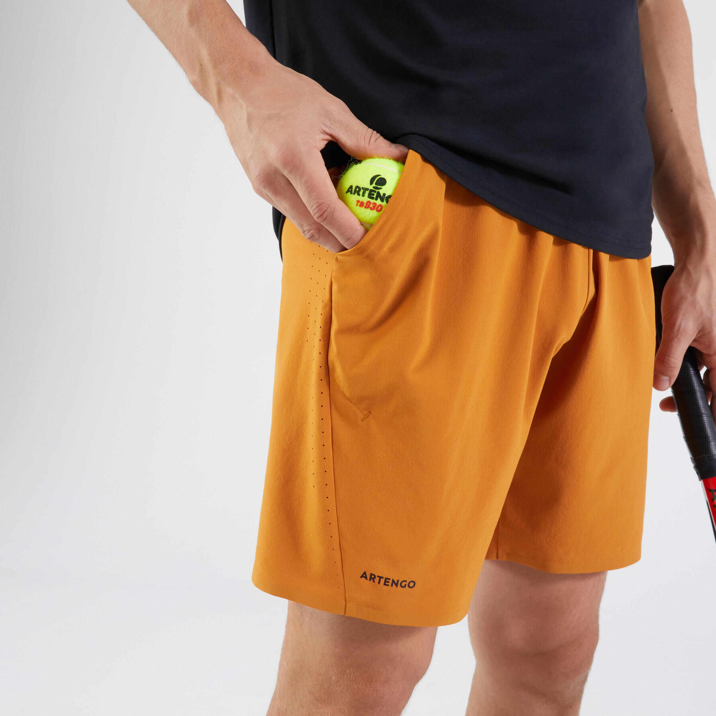 ARTENGO Men's Tennis Shorts Dry+ - Ochre