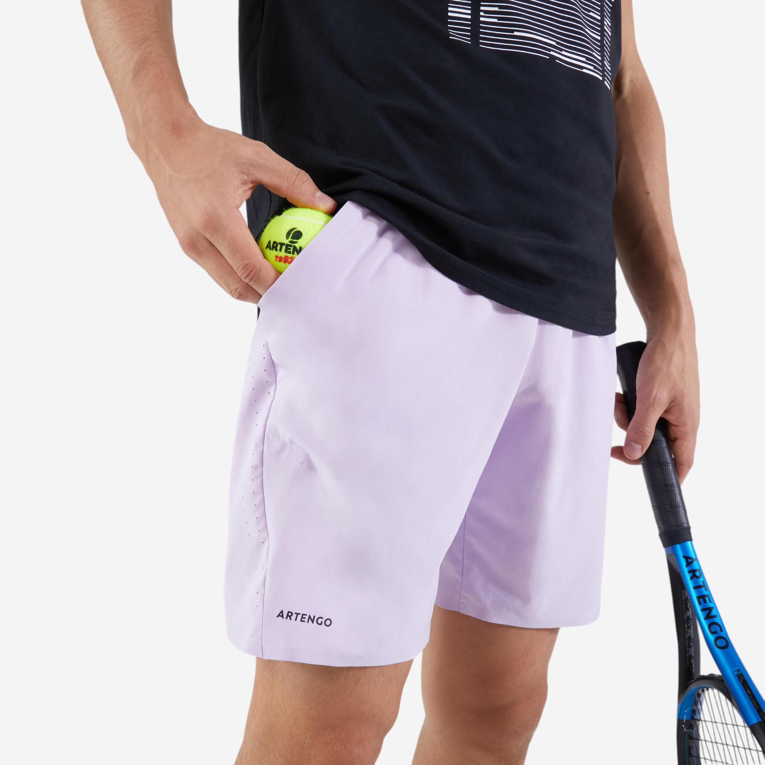 MEN'S TENNIS SHORT - ARTENGO DRY+ Lilac Gaël Monfils